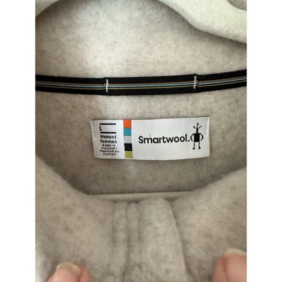 Smartwool Women’s Size L Cream Hudson Trail Fleece Wool Blend Zip Jacket - Picture 4 of 7